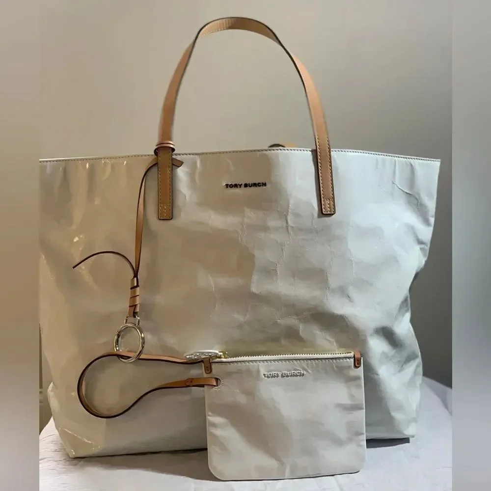 Tory Burch Milo Tote and Pouch - White
